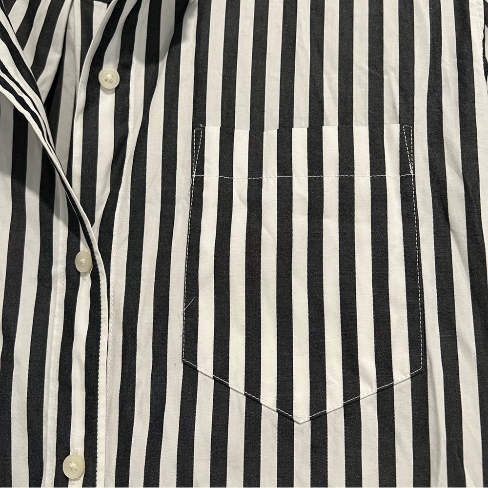 Everlane Black and White Striped Shirt Dress - Picture 6 of 8